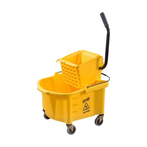 Genuine Joe Genuine Joe Mop Bucket Wringer Combo, 3in Casters, 26 qt., Yellow GJO60466 - main